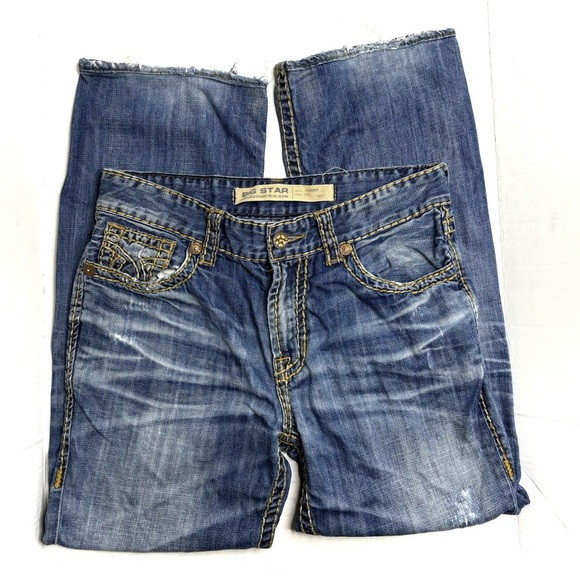 Buckle BIG STAR Whiskered Distressed Pioneer Bootcut Jeans 33x30 - Picture 1 of 6